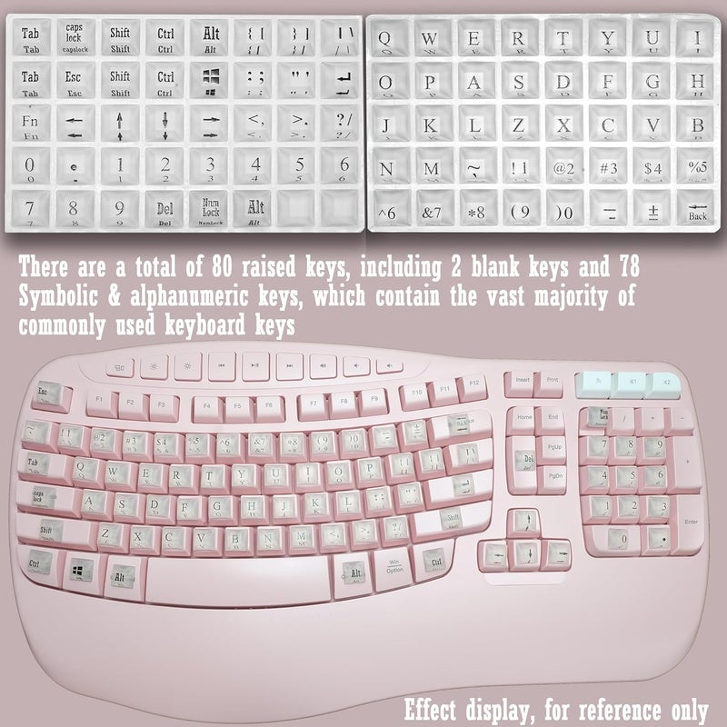 Zooplan 80 Pcs PC Keyboard Stickers for Long Nails Typing and Gaming, ​​Anti-Damage Symbolic and Alphanumeric Keys for Nail-Art (Translucent) - Image 2
